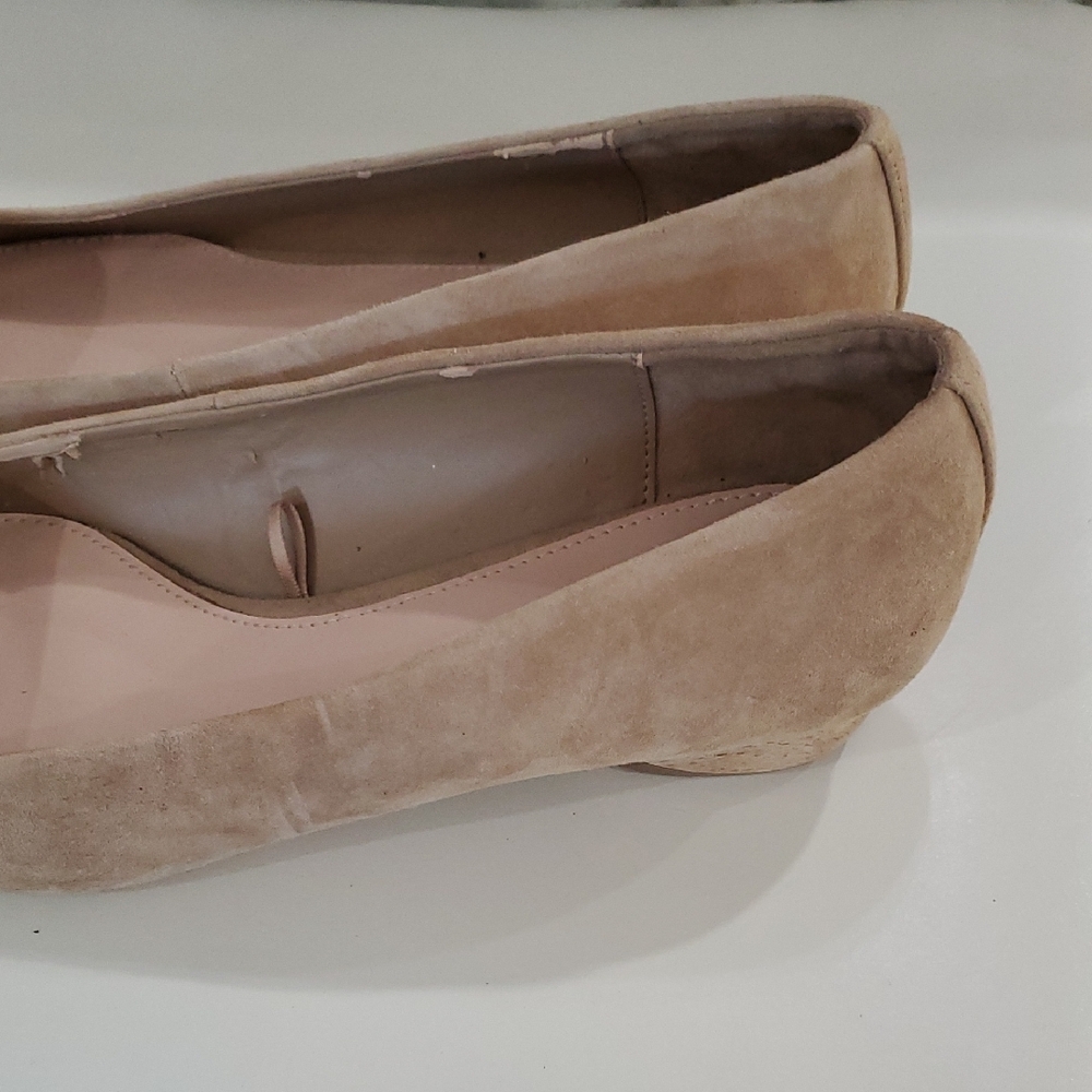 Zara Tan Flats Sleek Minimalist Design Sz 8 - Picture 4 of 14